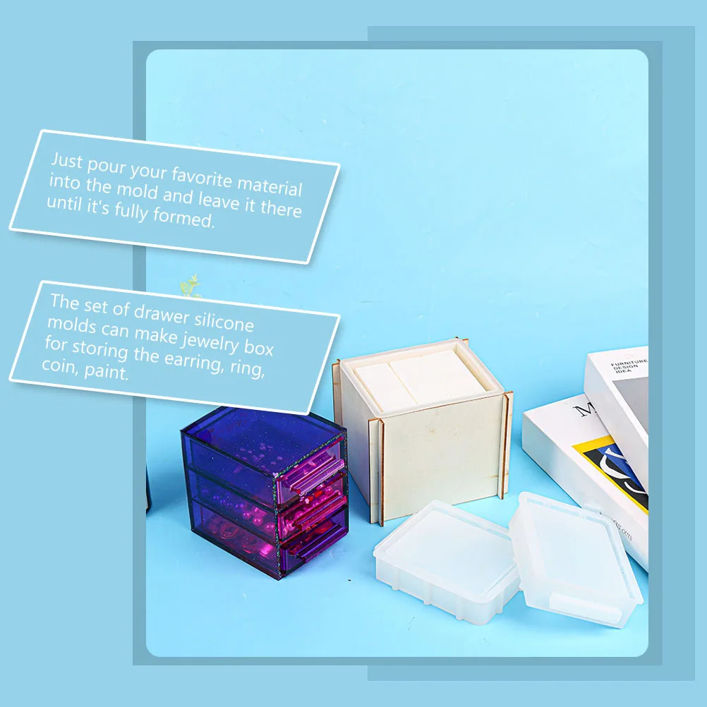 

1Set Silicone Drawer Storage Box Casting Mold Unique Crafts DIY Supplies Handmade Handmade Drawer Storage Case Mold