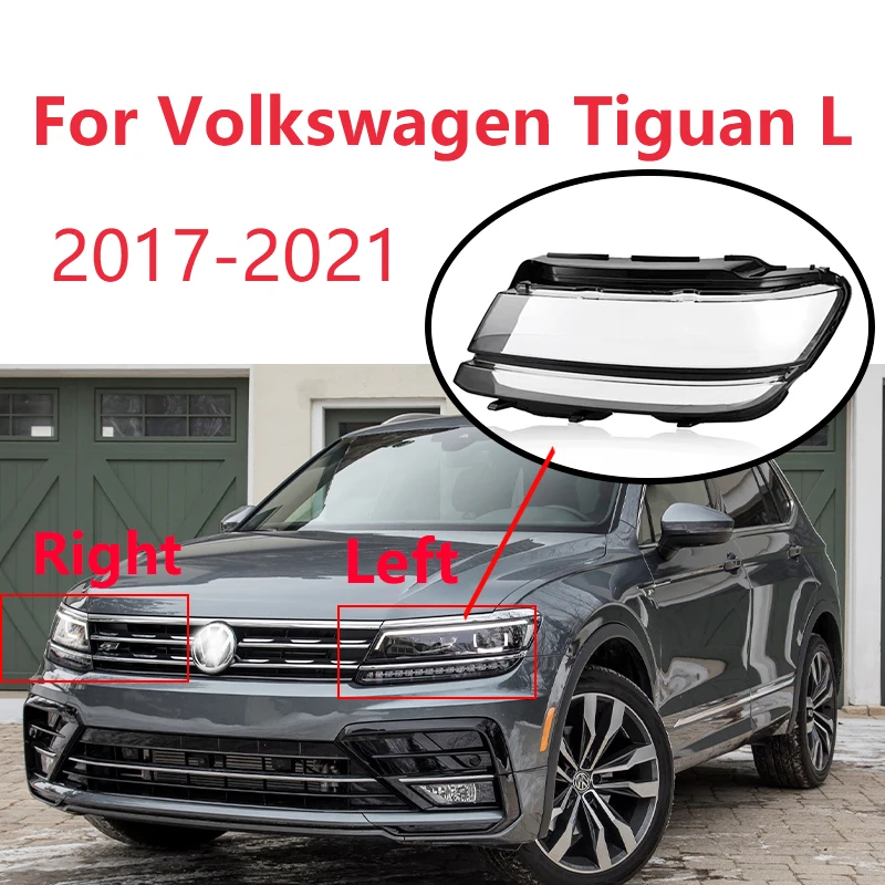 

Крышка для передней фары автомобиля VW Tiguan L 2017-2021, левая и правая Прозрачная крышка передней фары автомобиля, водонепроницаемые аксессуары для автомобиля