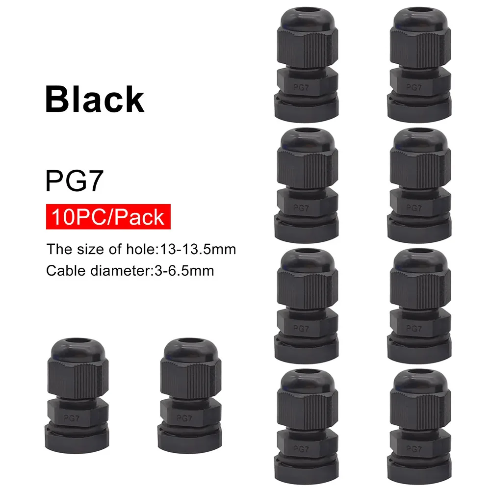 Fixed Head Cable Gland IP68 Rated Waterproof Cable Seal Set 10 Piece for Mechanical Control Box Electrical Machines