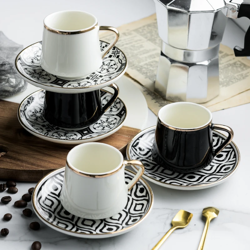 Ceramic coffee cup and dish New product Creative Türkiye style Italian espresso cup 80ml afternoon tea cup