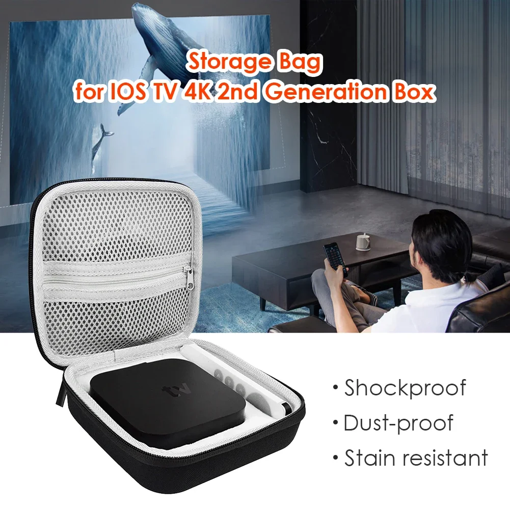 

Hardshell Travel Case Remote Carrying Case Hard Travel Carry Storage Case Black for Apple TV 4K 2nd Generation Box