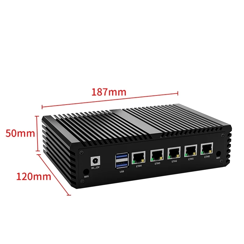 Celeron N5105 Mini Home Server 8G RAM 5*2.5G Lan Pfsense Firewall Router HD VGA port Compact Industrial Computer 2xRS232 COM POE