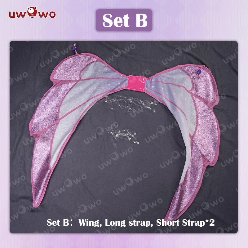 LAATSTE BATCH UWOWO Tecnaa Cosplay Anime Cosplay Kostuum Grote Fee Vleugels Cosplay Prinsen Kostuum Outfit Vlinder Halloween Kostuum