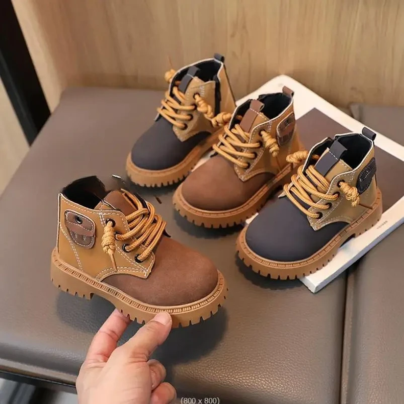 

Детские короткие сапоги, обувь для мальчиков, осенне-зимние кожаные детские ботинки, модные ботинки для маленьких девочек, детская зимняя обувь