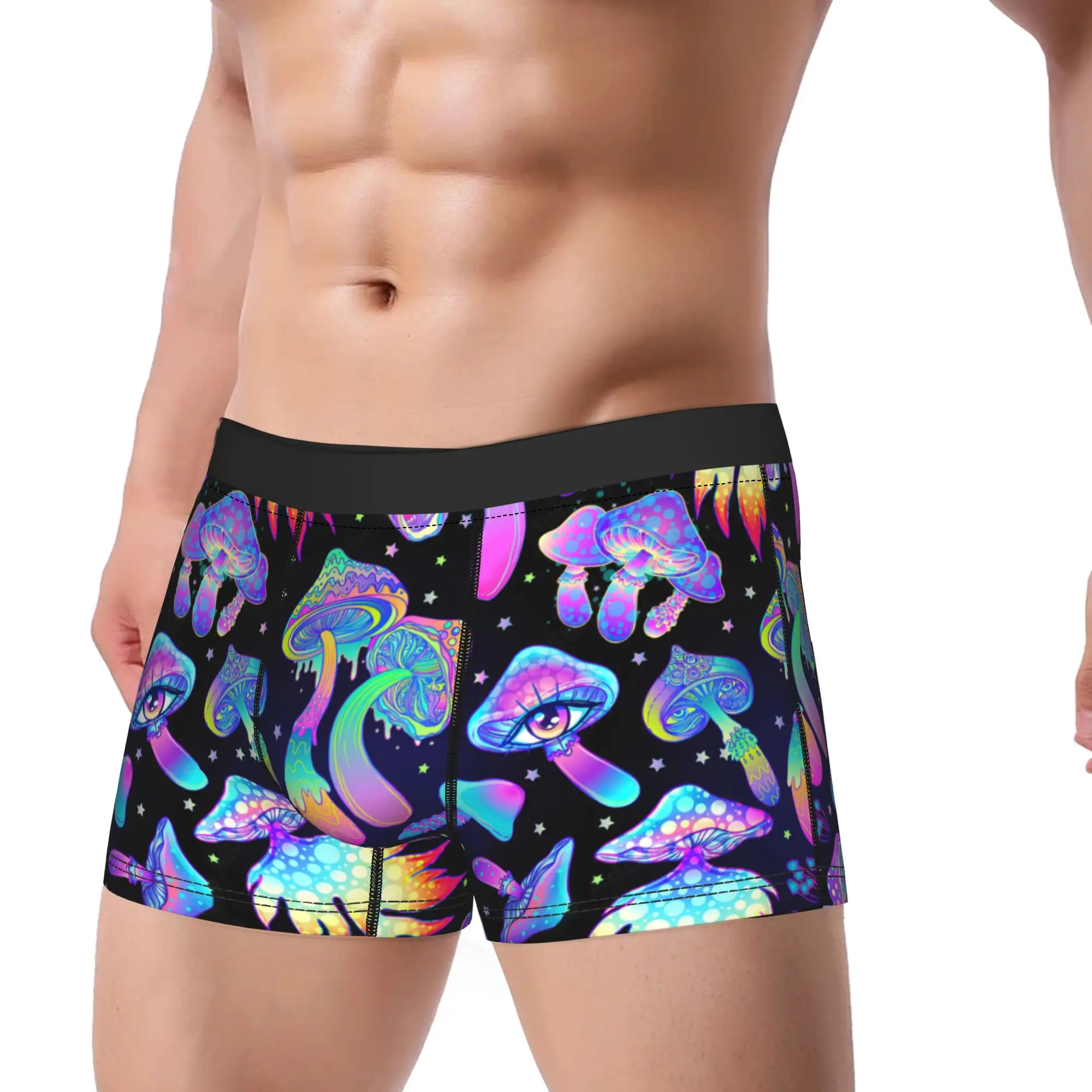 

Humor Boxer Shorts Panties Briefs Man Magic Mushrooms Underwear Psychedelic Breathable Underpants for Male Plus Size