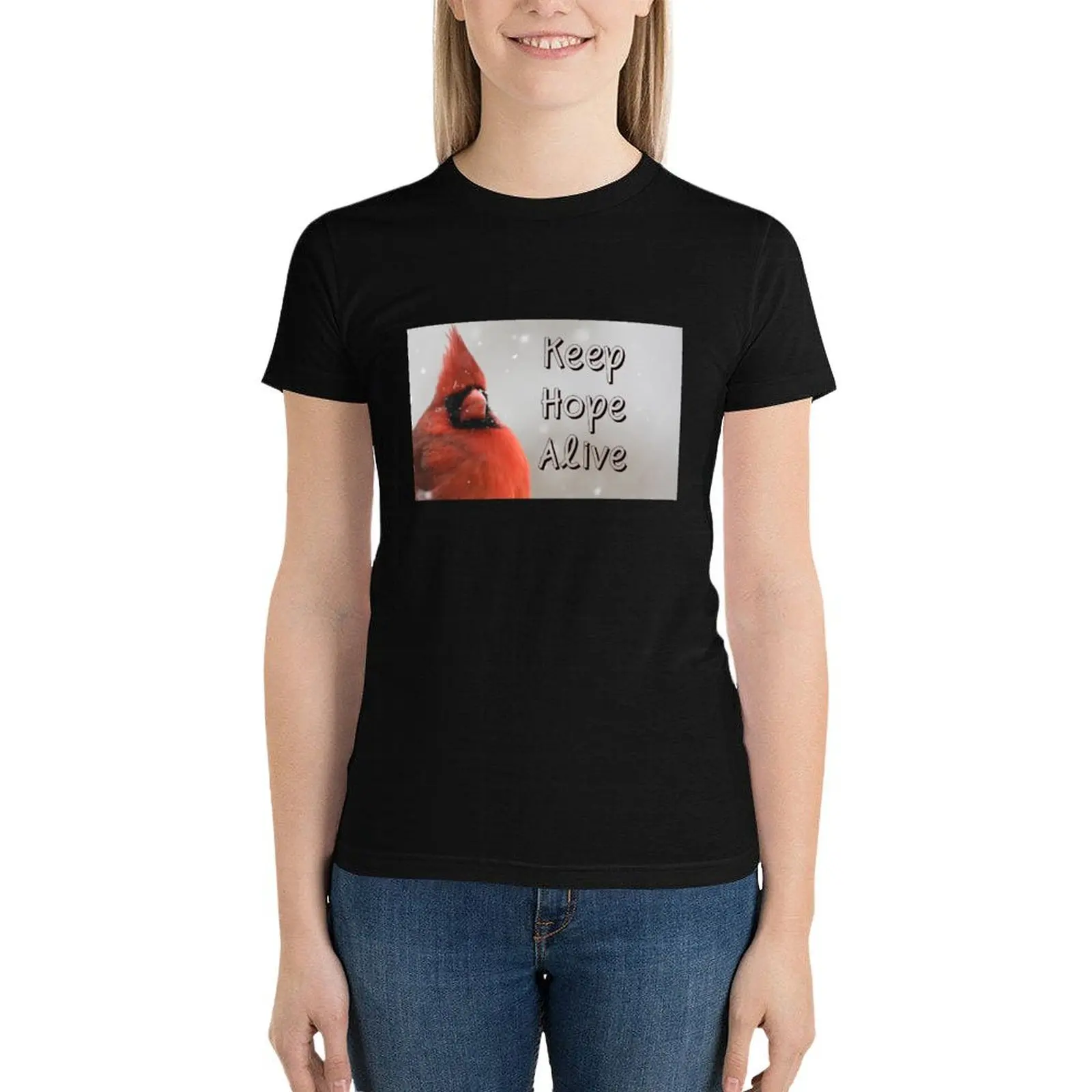 

Keep Hope Alive Cardinal T-Shirt summer clothes oversized Aesthetic clothing woman t shirt