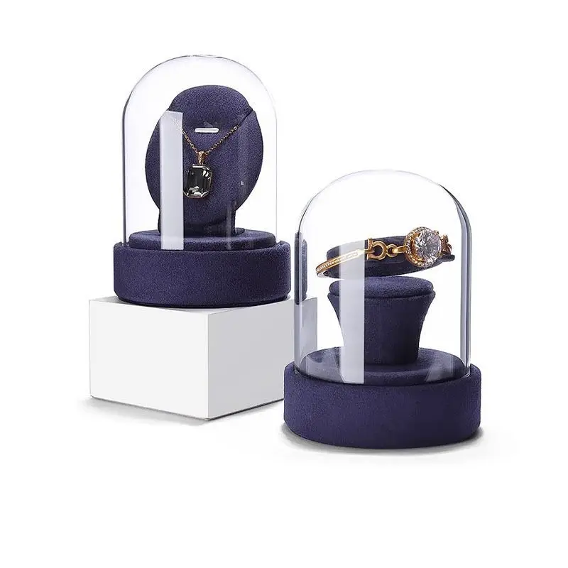 Jeweler Jewelry Stand Exhibitor Commercial Use Jewellery Holder Necklace Earrings Bracelet Display Shelf Glass Dustproof Stand