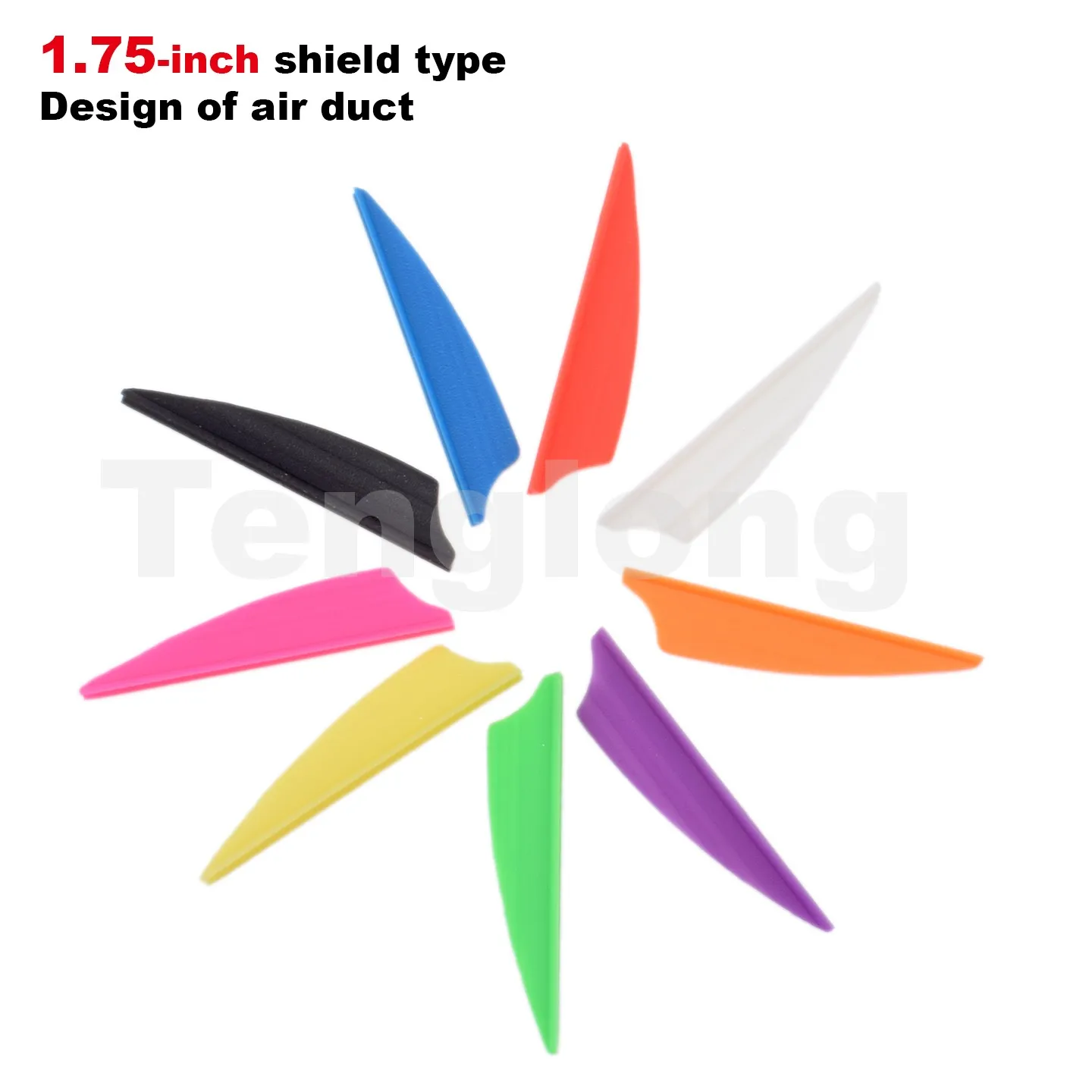 

1.75in Archery Arrow Vanes Shield shaped plastic wings Suitable for 3.2/ 4.2/ 6.2mm Carbon Arrow Shaft 36pcs/lot
