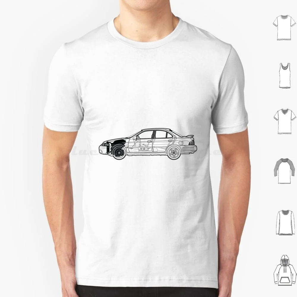 Nissan Sentra Se-R Spec V ( B15 ) Blueprint T Shirt 6xl Cotton Cool Tee Nissan Sentra Se R Spec V B15 Automobile Auto Car