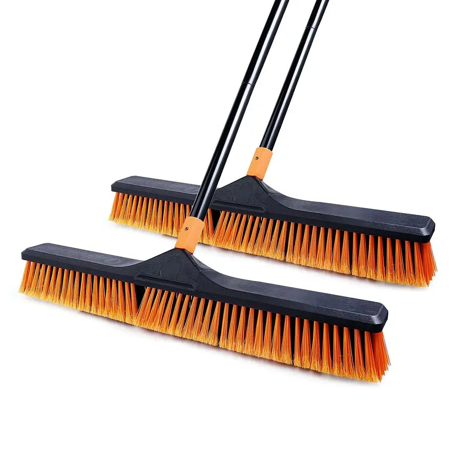 

Broom Brush for Floor Cleaning with 65 Long Handle and Stiff Bristles, Heavy Duty Brush for Shop, Deck, Garage, Concrete,Indoor