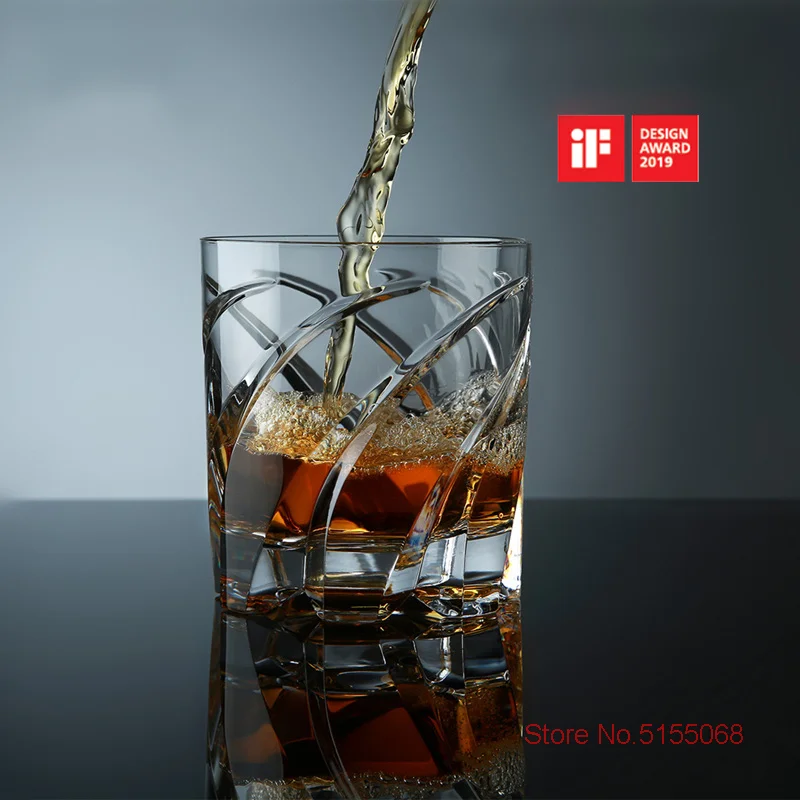 Germany Latest Design Rotating Glass Whiskey Old Fashioned Glass Stable Revolve Release Pressure Whisky Tumbler Crystal Wine Cup