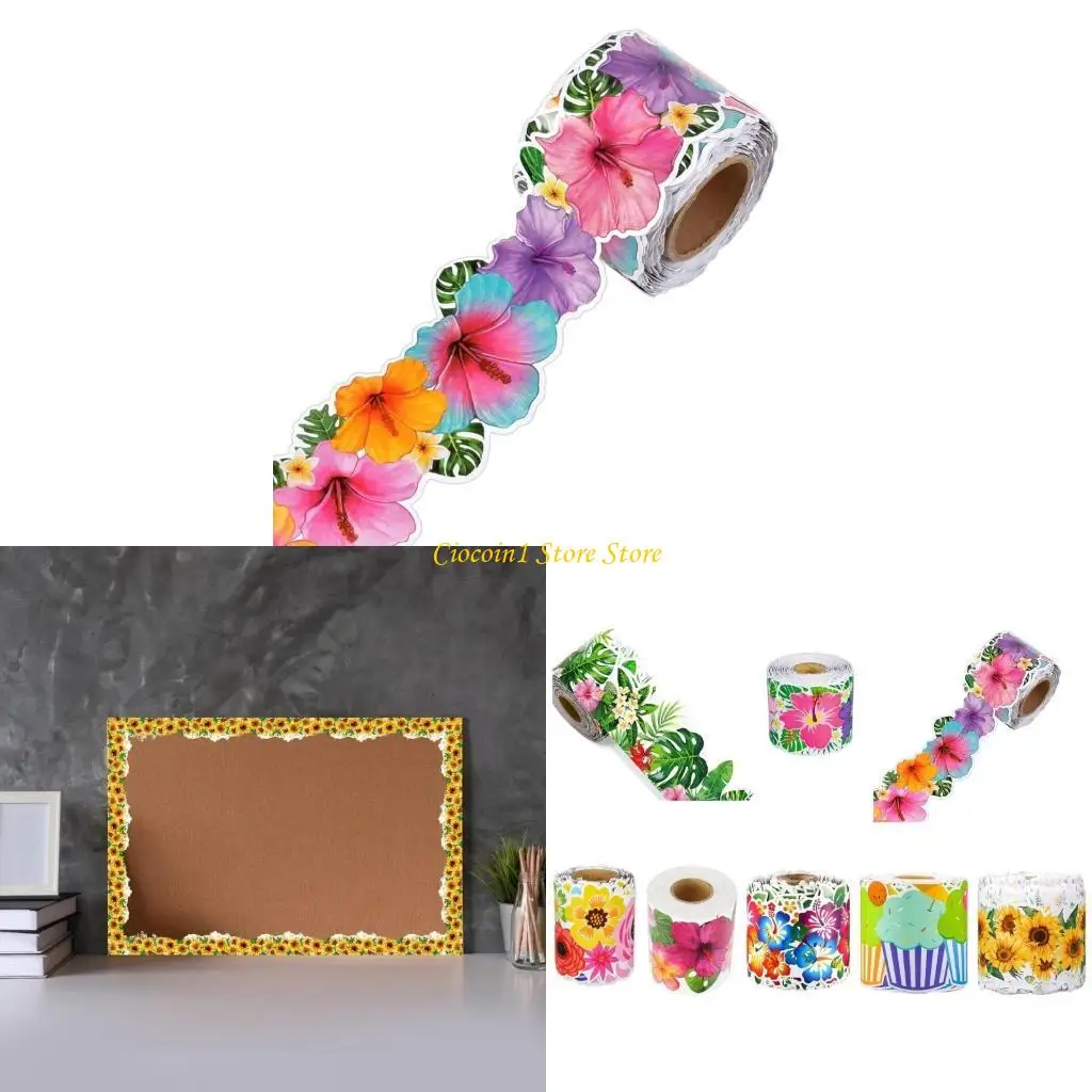 A3PC Border Trim Flower Border Trim Decal pared para pizarra del aula