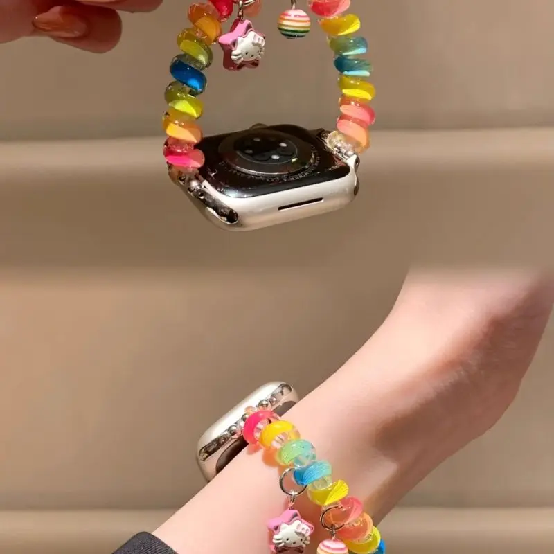 عصابة رأس على شكل سحابة قوس قزح متوافقة مع 38/40/41/42/44/45/46/49 ملم متوافقة مع حزام ساعة Apple Ultra/Se10/9/8/7/6/5/4/3/2/1