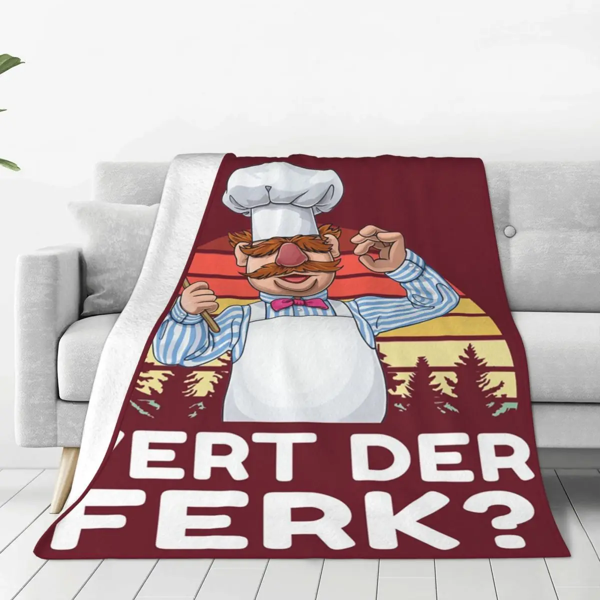 Muppet Show Swedish Chef Expletive New Funny Blankets Flannel Throw Blanket Plush for Bed Living room Picnic Travel Home Sofa