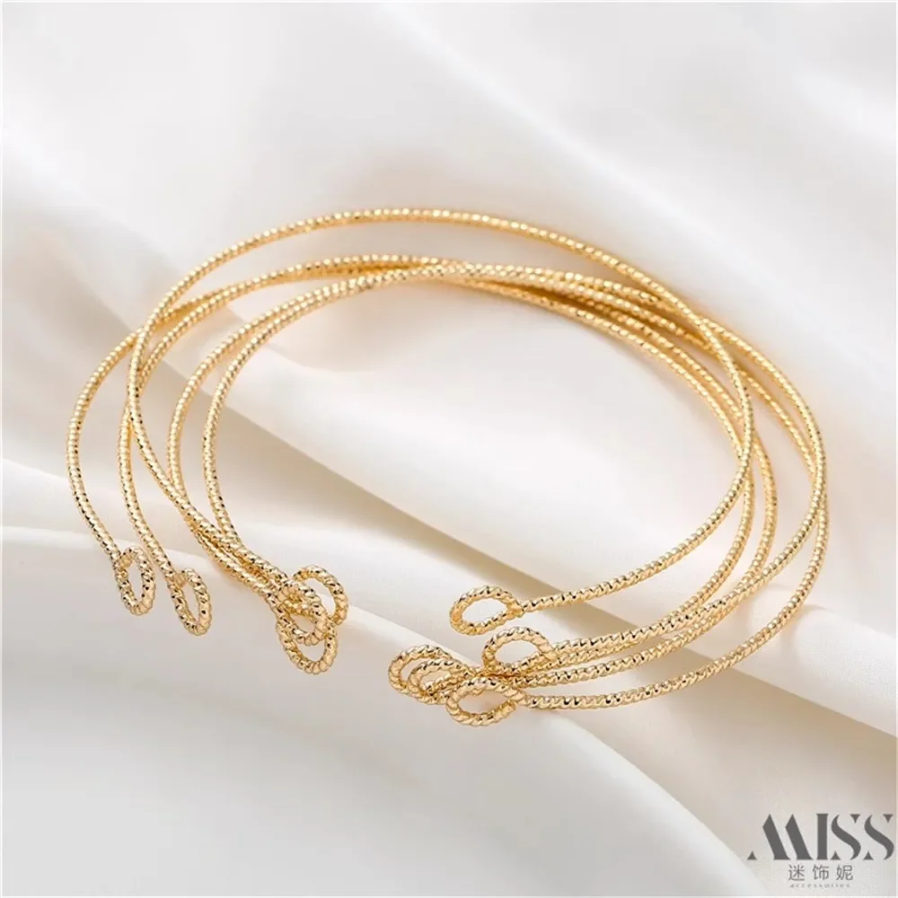 14K Gold-plated 9-character Batch Flower Opening Bracelet, Loop Clip Bead Winding Base Bracelet, Handmade DIY Accessories