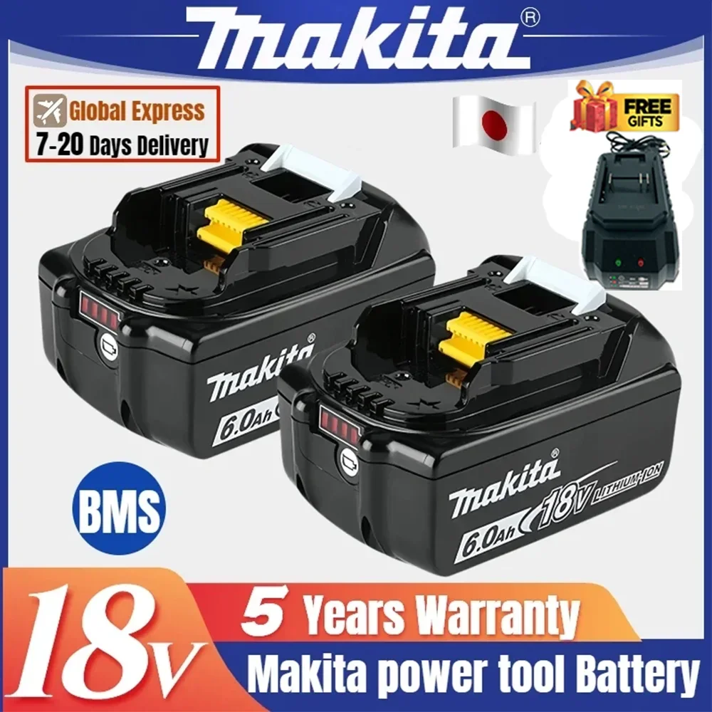 

Genuine Makita 18V 6AH 6000mAh Battery Rechargeable Li-ion Lithium-ion Batteries Charger for BL1860B BL1850 BL1830 BL1815 LXT400