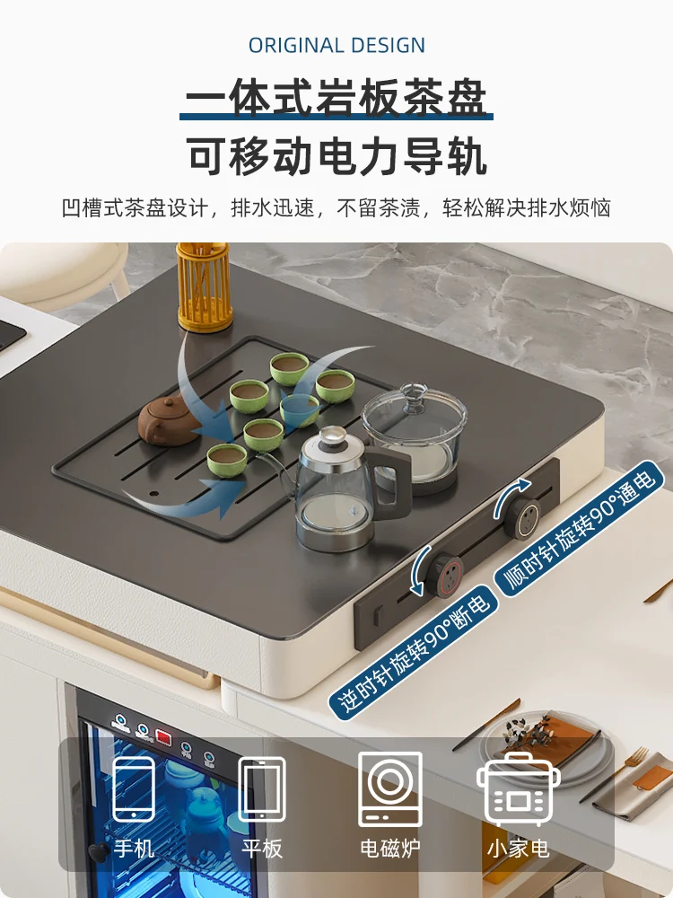 Island table integrated household retractable light luxury high-end small apartment High Quality