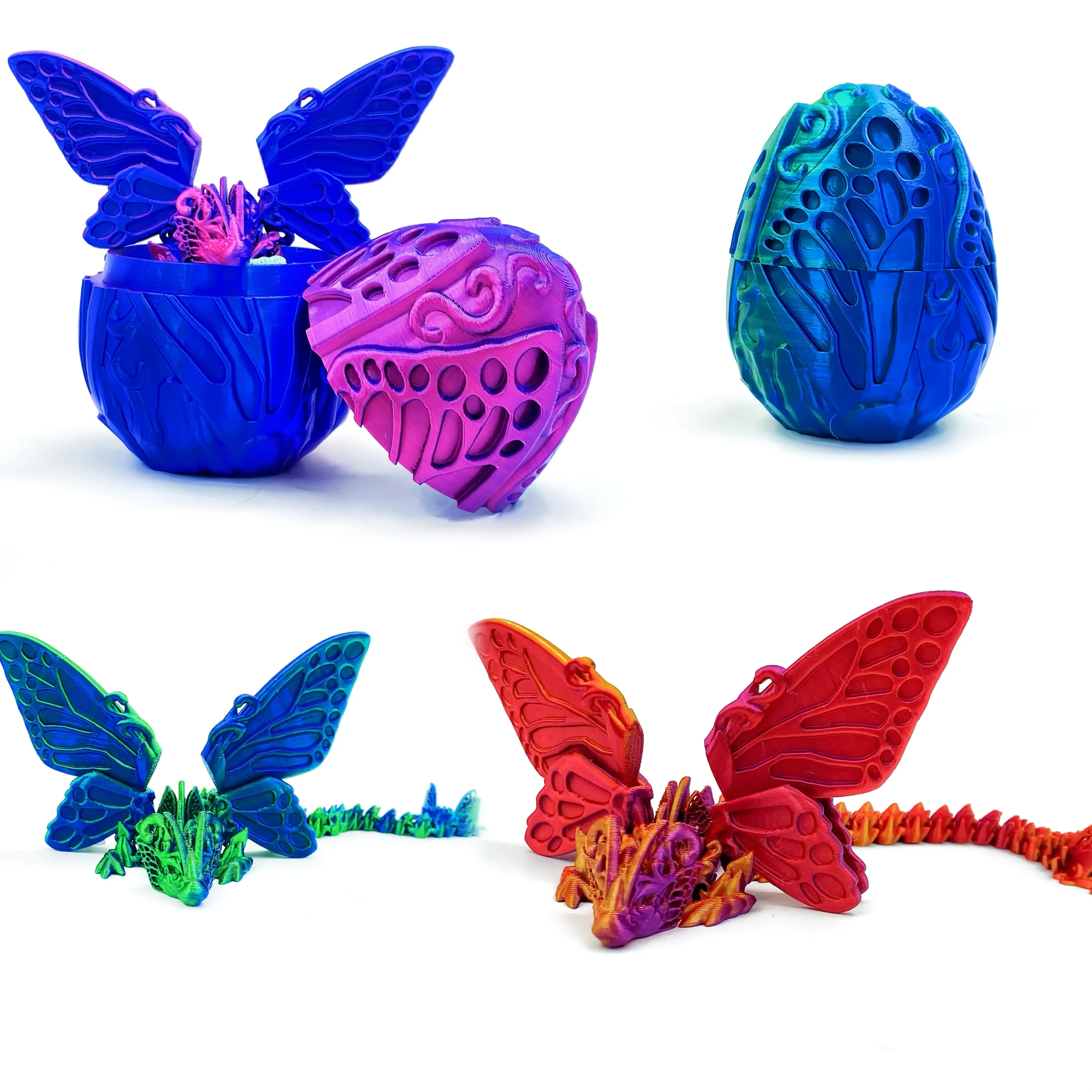 

3D printing colorful gradient butterfly dragon egg style exquisite workmanship details highly restore bone texture