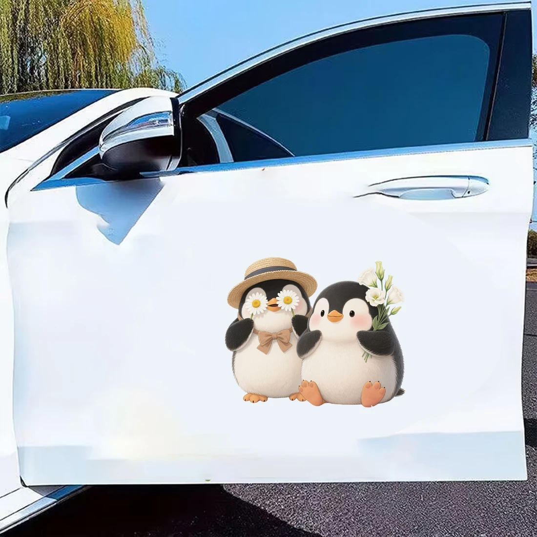 Three Ratels CEE260 Funny peeking penguin cartoon wall stickers for home decoration Personalized car decals