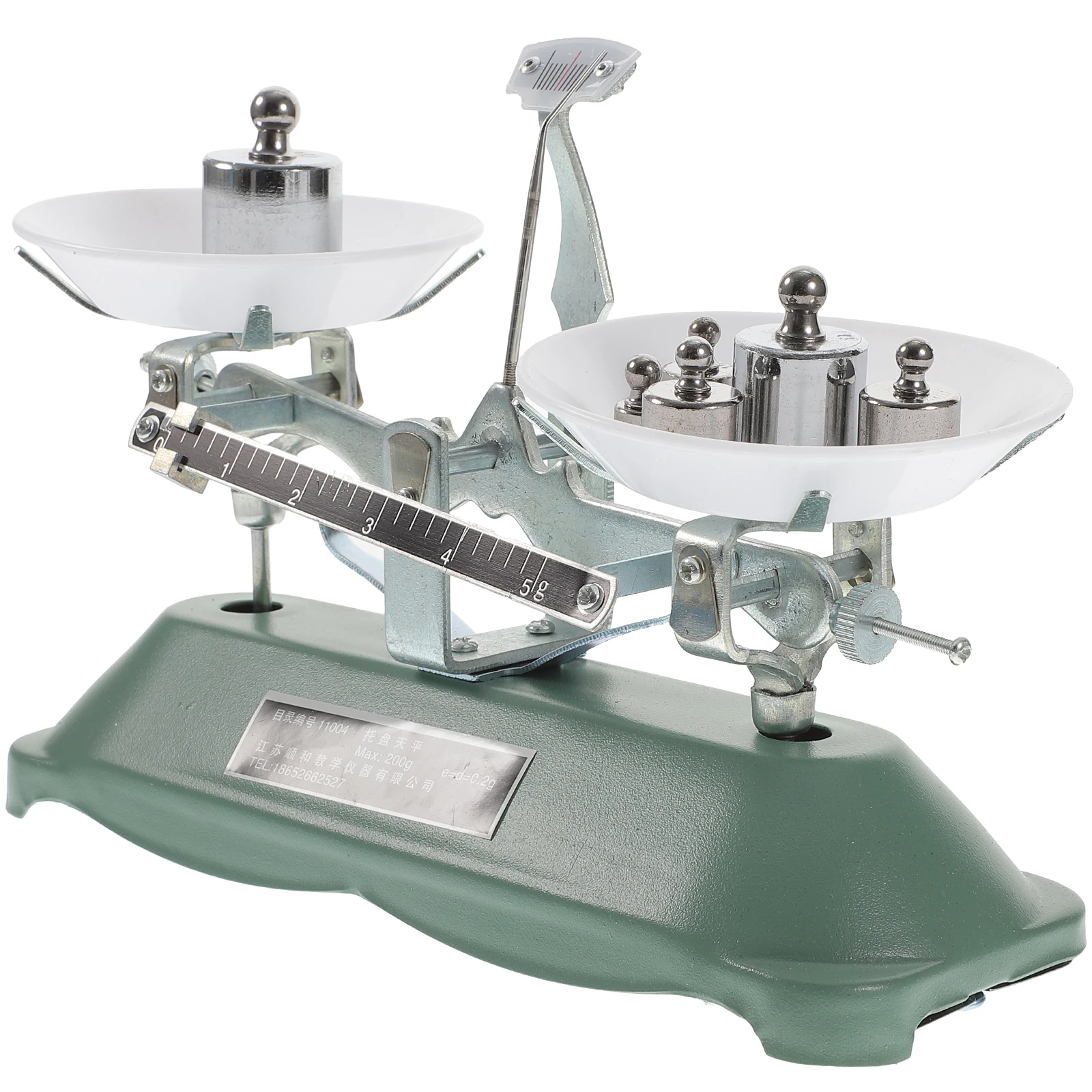 

Laboratory Triple Balance Scale With Weights Scale Portable Classroom Kids ABS Aluminum Rubber High Precision