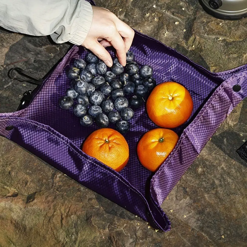 Ultra Light Folding Seat Cushion Waterproof Palm Size Outdoor Moisture-proof Pad Convenient Dual Purpose Picnic Fruit Tray