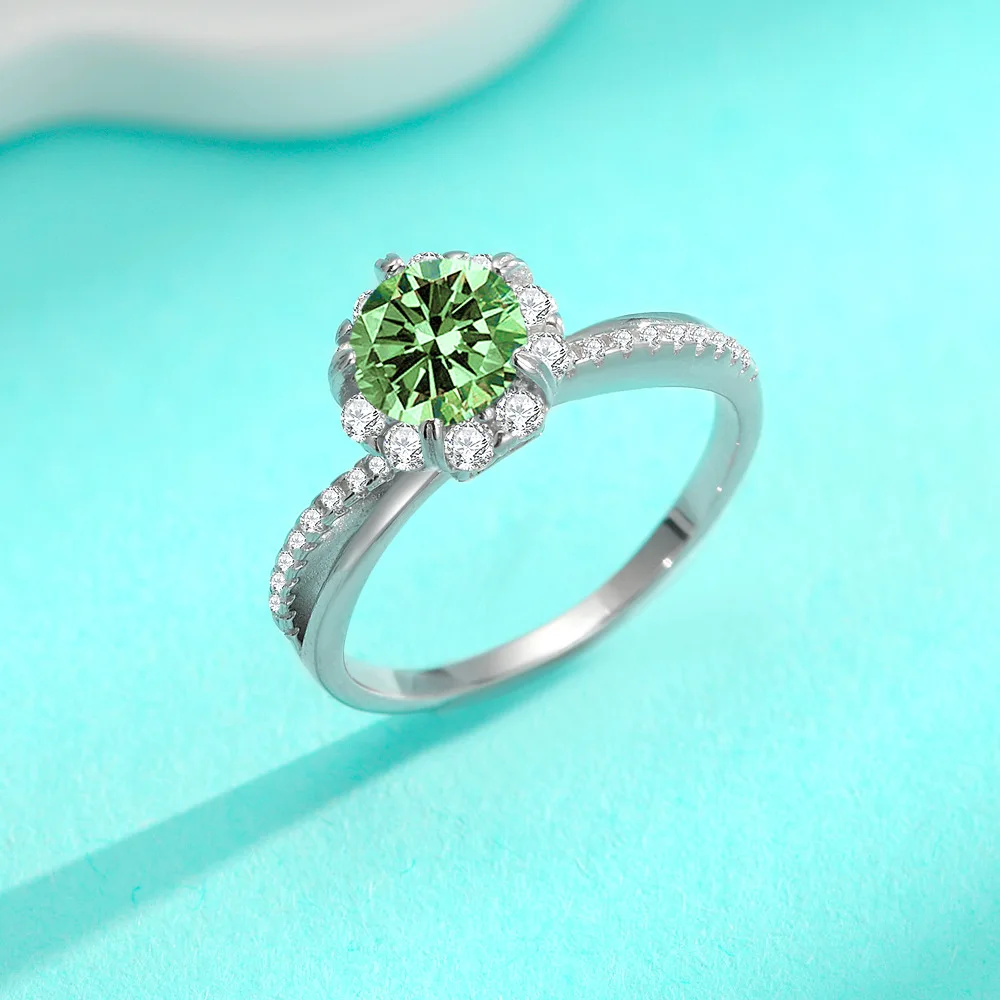 Platinum 950 Five-Prong Moissanite Band Ring Set with Couple's Matching Bands 1-Carat Petite Diamond Ring