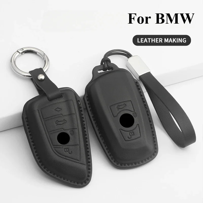PU Leather Car Remote Key Case Cover Shell For BMW 1 3 5 7 Series X1 X3 X4 X5 X6 G20 G30 F15 F16 G01 G02 G05 F10 F20 F30 G07 F34