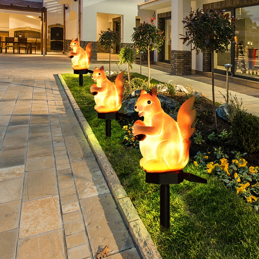 

Squirrel Outdoor Light LED Solar Cute Squirrel Plug Lights Garden Decoration Animal LED Decor Light Waterproof Garden Lamp