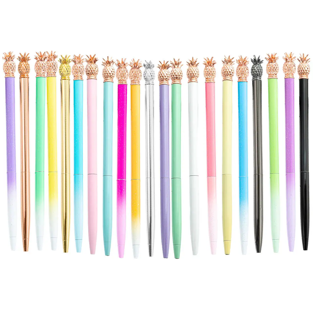 1-5-7-14 pcs Metal Pineapple Candy Color Interesting Ballpoint Pen Stationery School Office Supplies