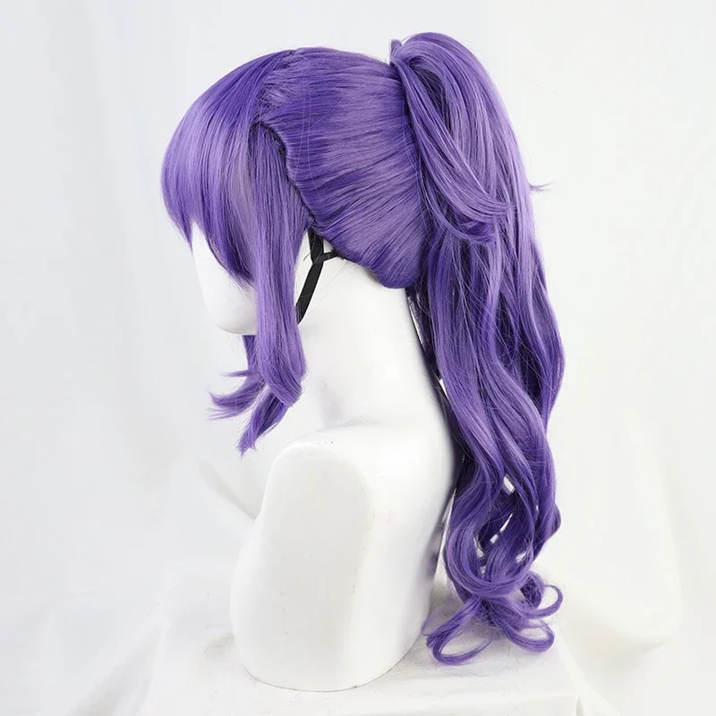 

Asahina Mafuyu Cosplay Wig Purple Long Curly Temples Ponytail Heat Resistant Hair Role Play Vtuber Wigs
