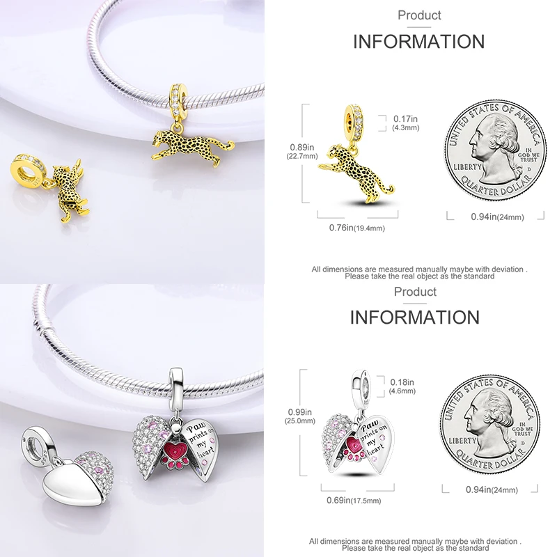 10 Stück 925 Sterling Silber Charm-Perlen Schmetterling Kleeblatt Elefant Baum des Lebens Original DIY Armband Halskette Schmuckherstellung – Detail 37