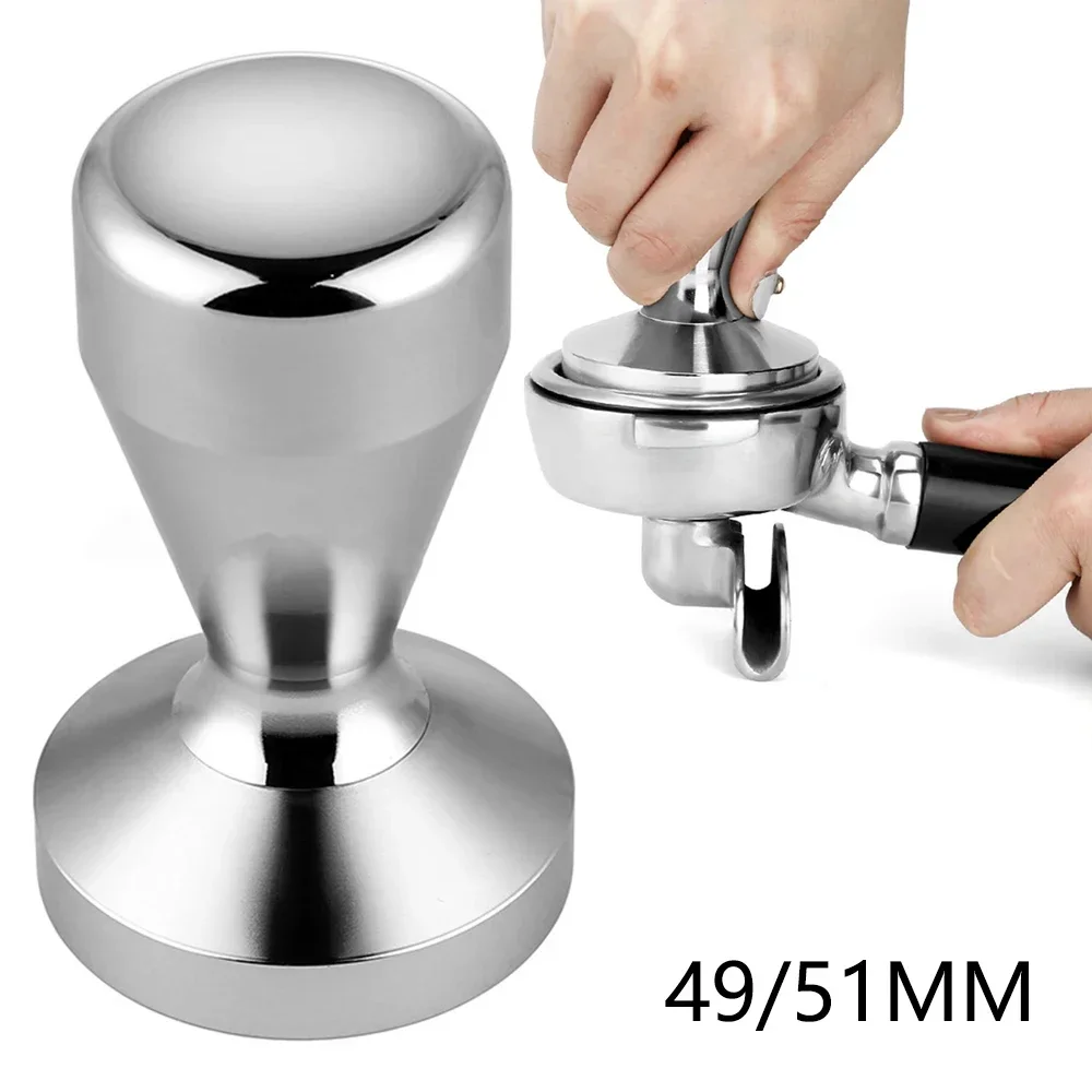51/49mm,Stainless Steel Italian Tamper Coffee Bean Powder Press Flat Bottom Kitchen Tool Coffee Tamper Coffeeware Cafetera Cafe