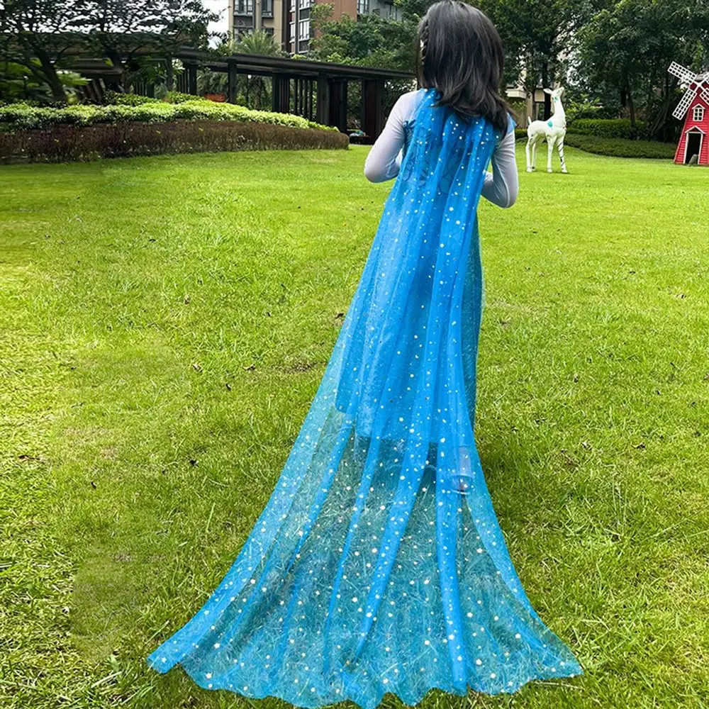 Neue Pailletten Mädchen Prinzessin Cape Nette Mesh Elegante Kleid Cape Cosplay Süße Mädchen Tüll Mantel Leistung Zubehör