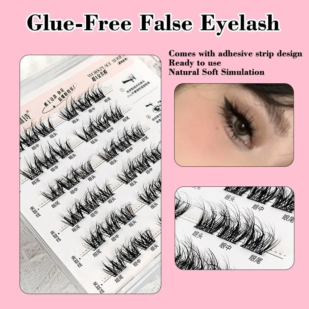 Glue-free Natural False Eyelashes DIY Lashe Clusters Individual Eyelash Extension Soft Fairy Style For Effortless Volume M0O5