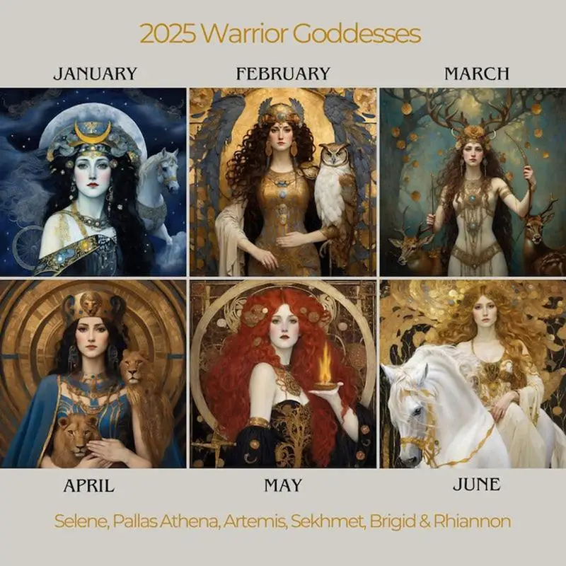 Warrior Goddess 2025 Moon Phase Calendar 2025 Warrior Goddess Lunar Calendar Home Ornaments Wall Calendar Room Decor