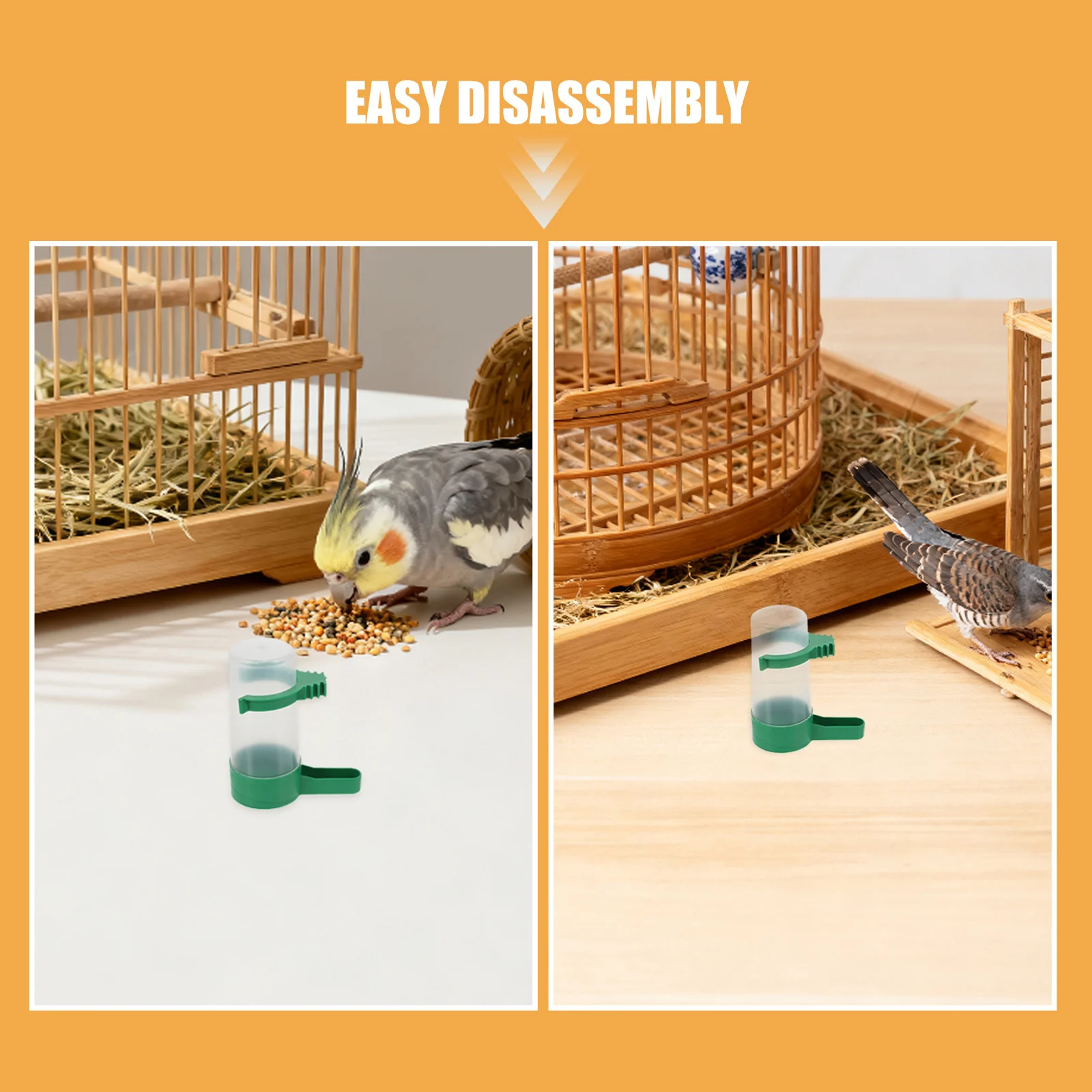 16Pcs Automatic Bird Drinker Feeder Spillproof Plastic Water Container for Cage Parakeets Budgies Quail Budgerigar Cockatiel