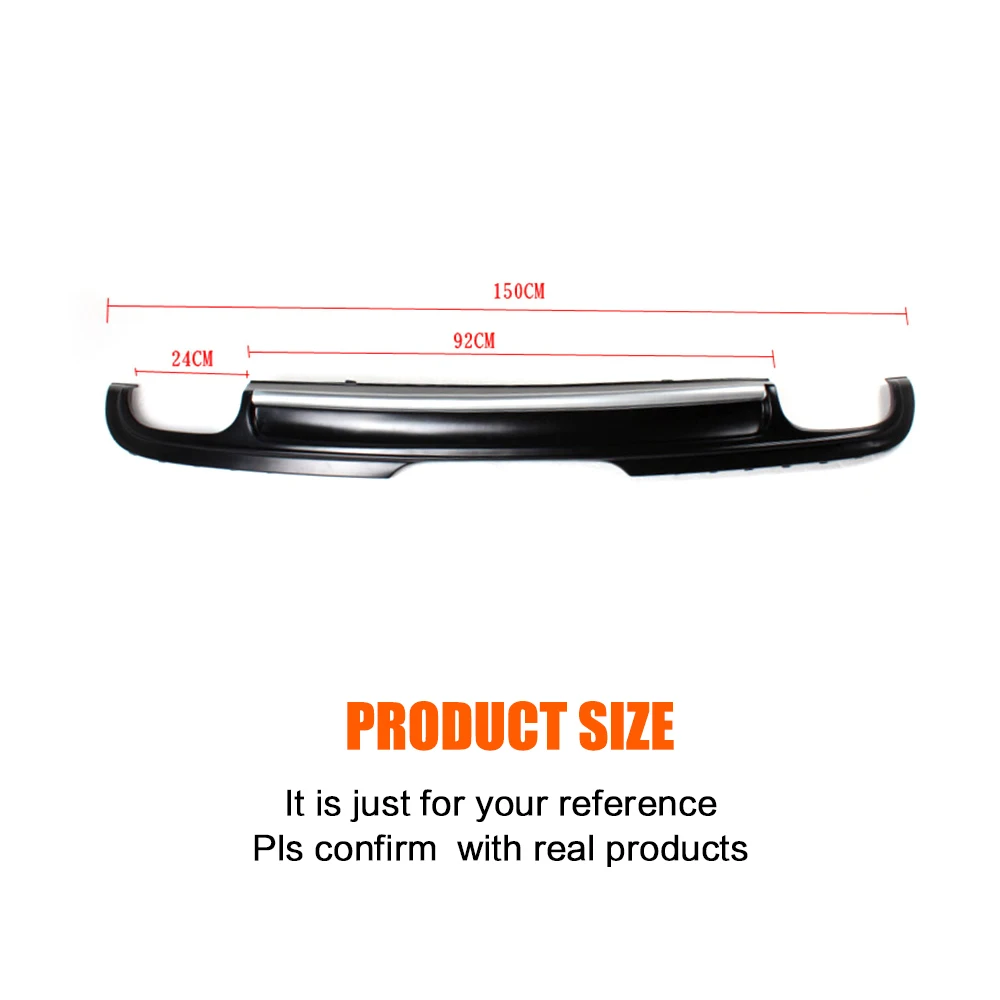 PU Matt Black Rear Bumper Diffuser Lip Spoiler For Audi TT 8J MK2 2008-2010 Non-Sline Non US Car