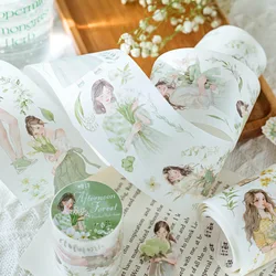 따뜻한 소녀 시리즈 마스킹 와시 테이프, 귀여운 핸드북 장식 접착 재료 스티커, DIY 라벨 스크랩북, 1PC