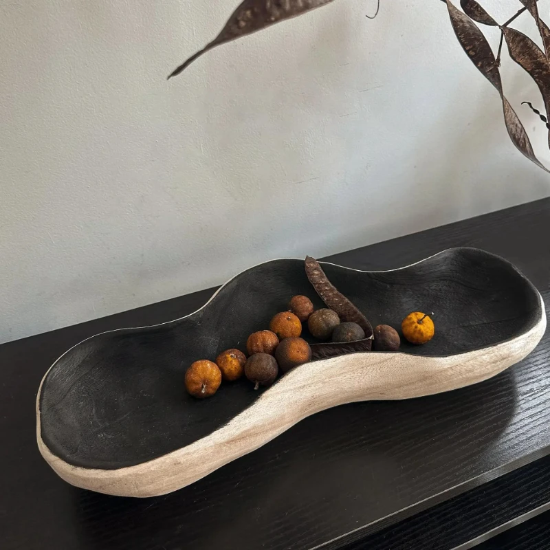

Wooden Fruit Tray Irregular Dried Fruit Tray Living Room Coffee Table Home High-end High-value Snack Tray Decorative Ornament