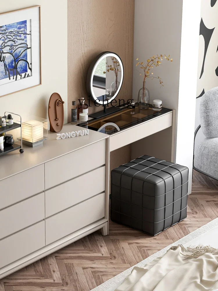 r9.2- Dressing Table Solid Wood Small Apartment Makeup Table Makeup Desk Storage Cabinet Dressing Table Set