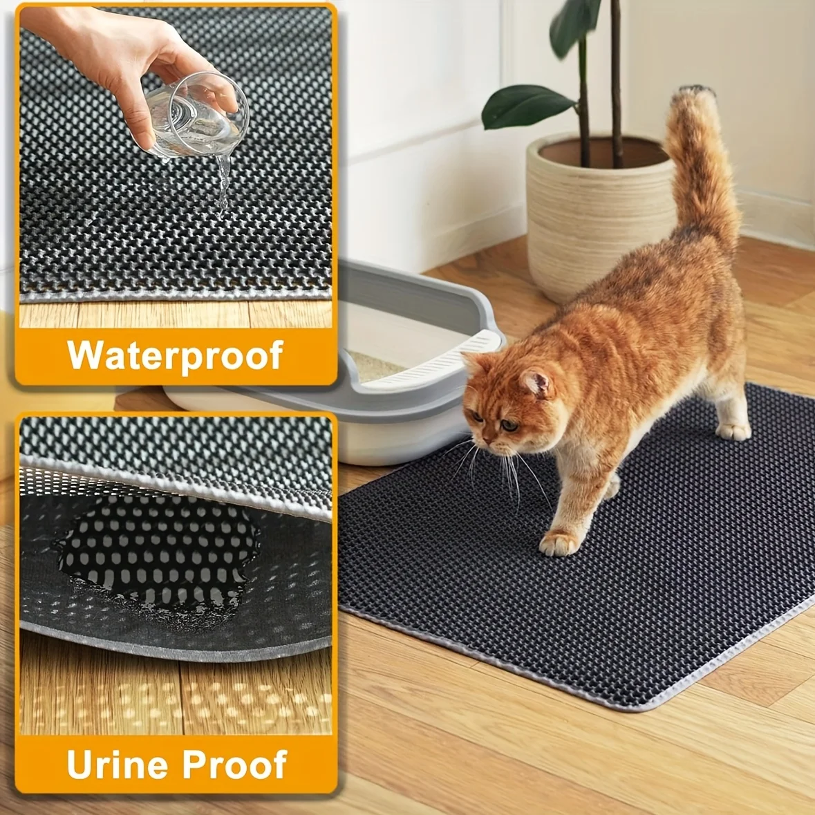 Cat Litter Mat EVA Double Layer Cat Litter Mat Cat Litter Basin Sand Falling Mat Eva Cat Litter Mat Cat Nest Mat Pet Mat