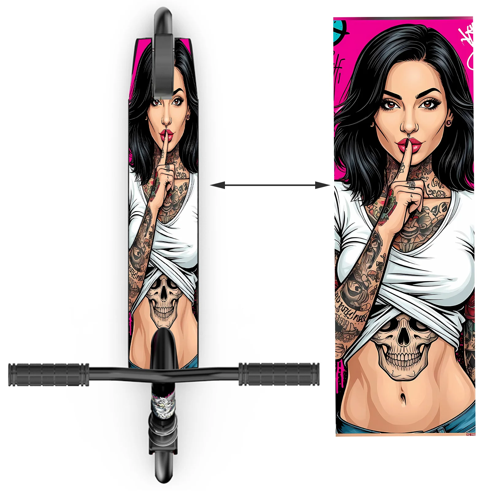 

1 Tide Girl Scooter Sticker, Scooter Decorative Sticker, High Quality PVC-PVC Sticker Easy to Install, Suitable for Scooters