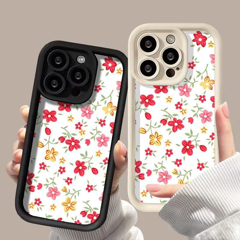 

Красочный чехол для телефона с цветочным принтом для iPhone 16, 15, 14, 13, 12, 11, Pro/Max/Plus, противоударный задний чехол с защитой от отпечатков пальцев