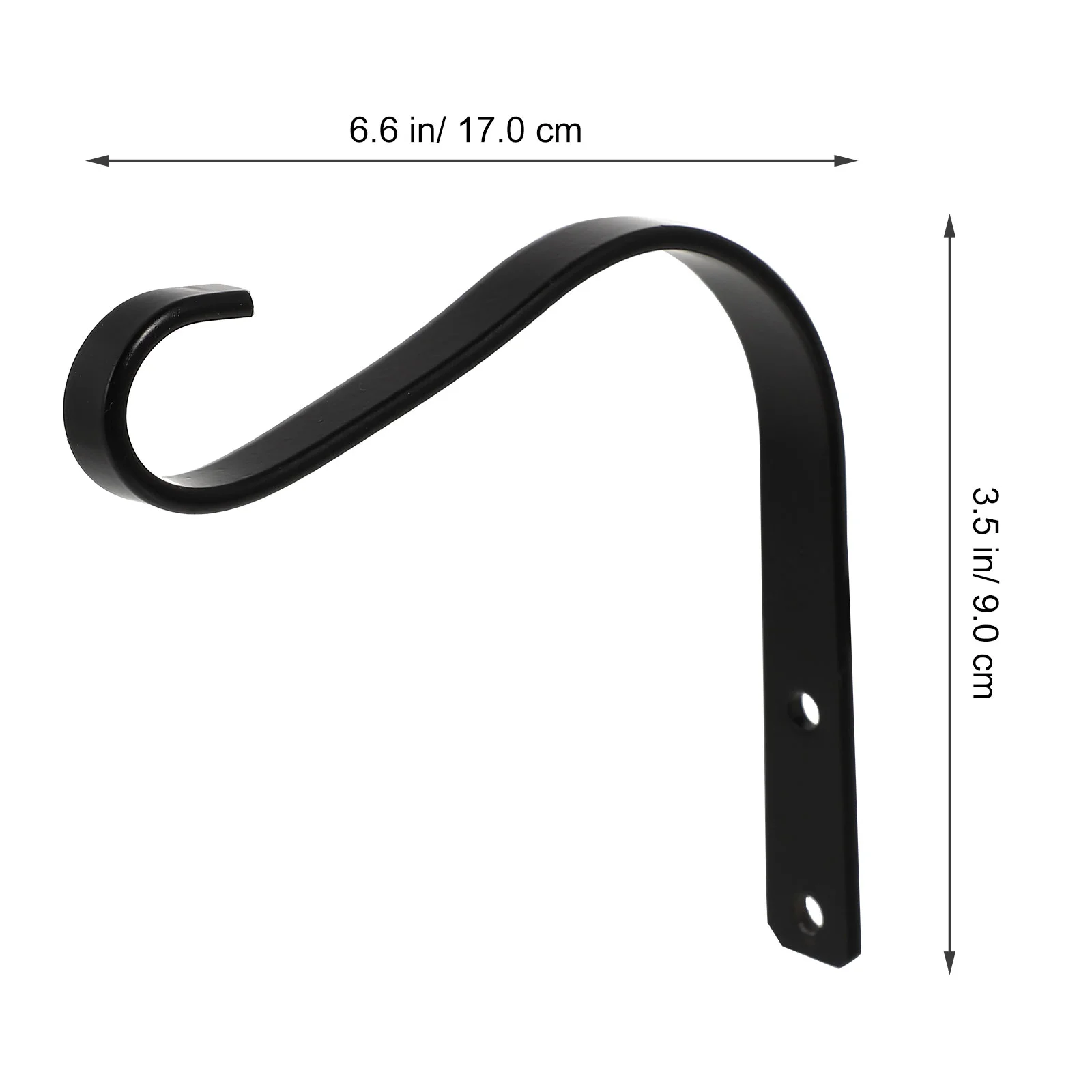 2 Pcs Wrought Iron Hook Lantern Hanging Bracket Plant Pot Hanger Wind Chime Flower Wall Planter