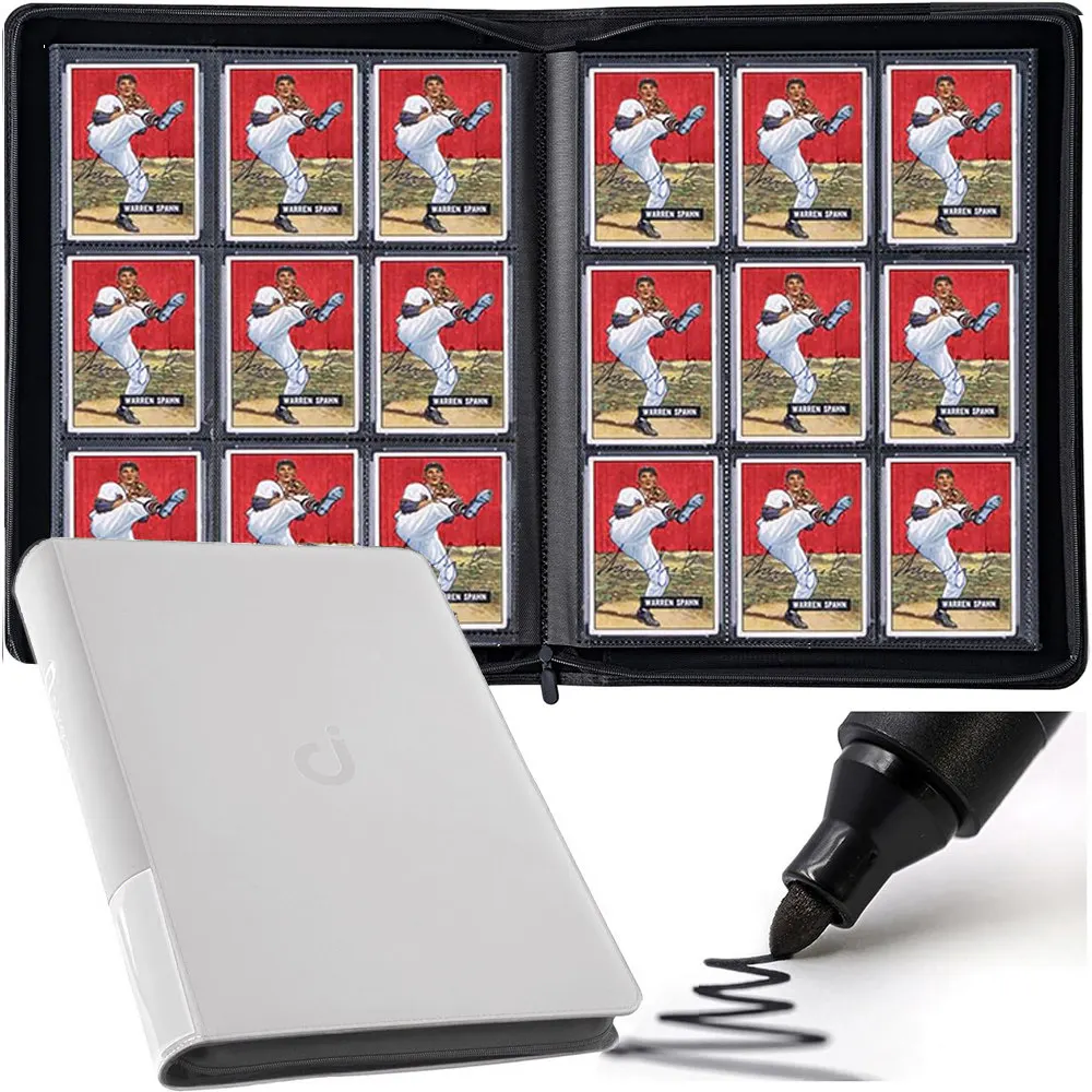 large pokemon card holder Jumbo Binder for Jumbo Cards, iofeiwak® Oversized 2 Pockets Card Binder with 3 Rings - Holds 80 Cards with 40 Removable Sleeves easy to put in and take out Pokemon 4-Pocket Large Card Binder