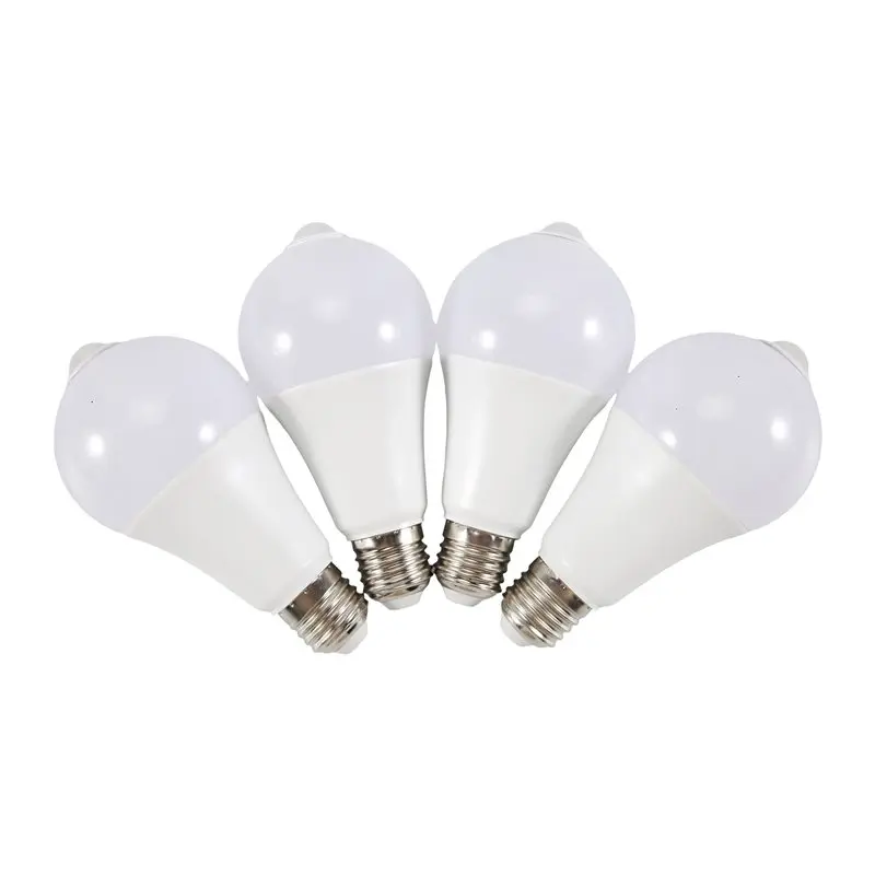 A64Z 4PCS E27 LED Motion Sensor Bulb LED Lamp PIR Sensor Light Bulb Auto ON/OFF Night Light For Porch Stairs Garage Lights 15W