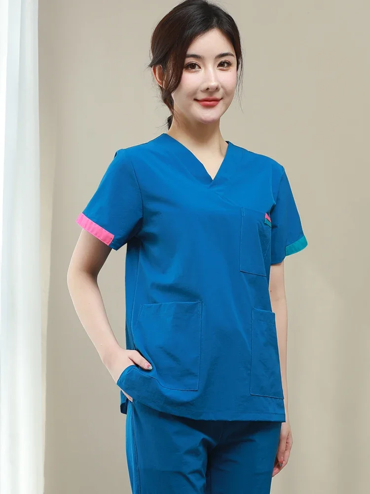 Quick-Dry Sport Medical Scrub Set Performance Stretch and Comfortable - Top and Pant Doctor Nurse Outfit Scrubs Uniform S-3XL