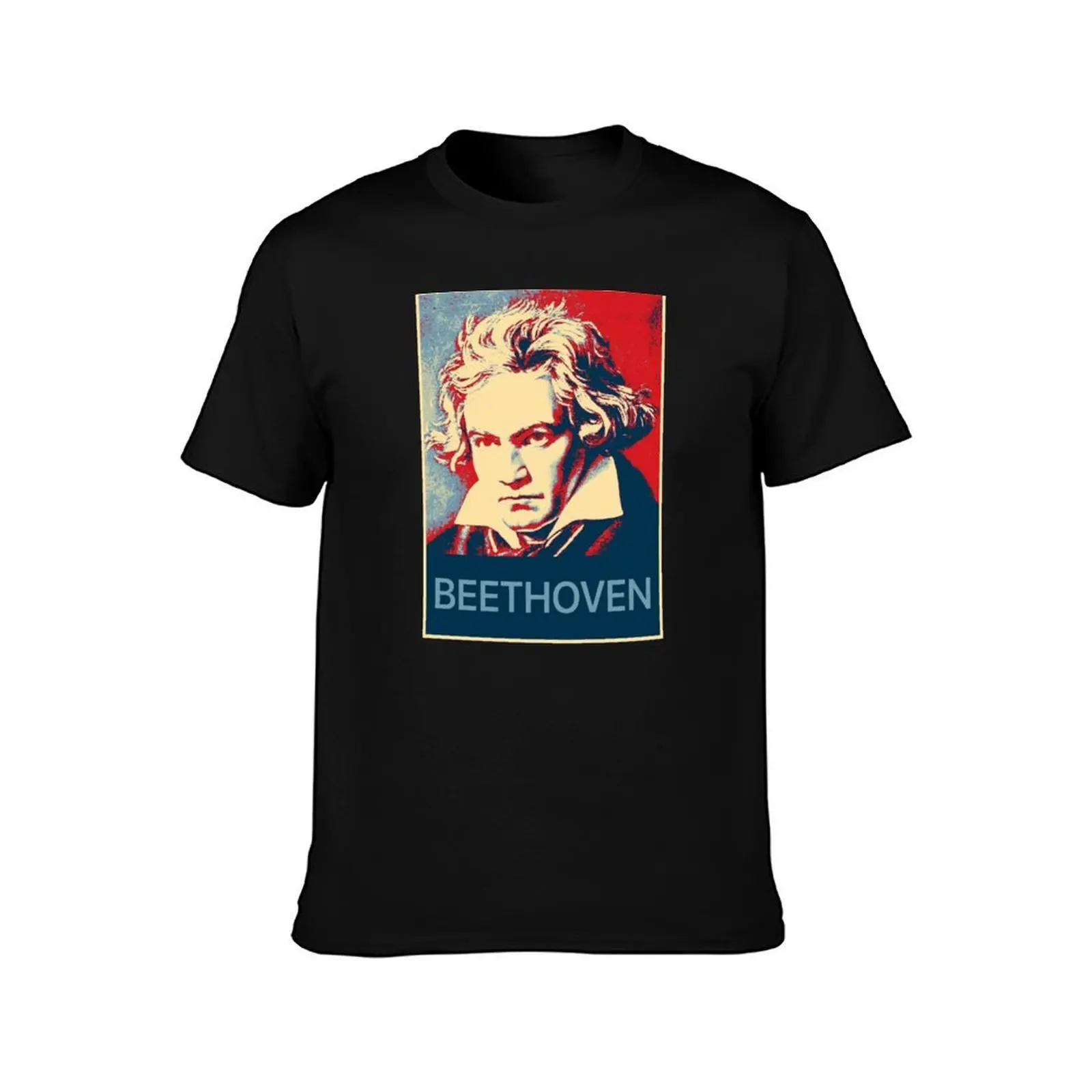 Beethoven T-Shirt, Summer Casual Cotton Tee, Oversized Streetwear Tops, Vintage Graphic Print, Loose Fit Short Sleeve