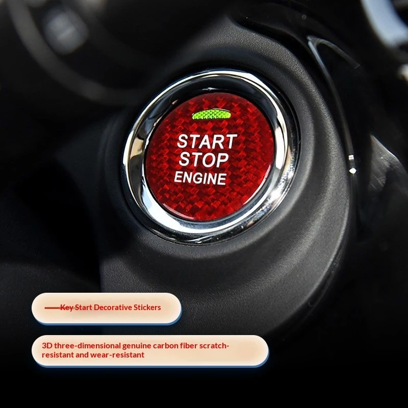 For Mitsubishi Outlander ASX Eclipse-Cross Car One-click Start Stop Button Stickers Ignition Rings Decoration Auto Accessories