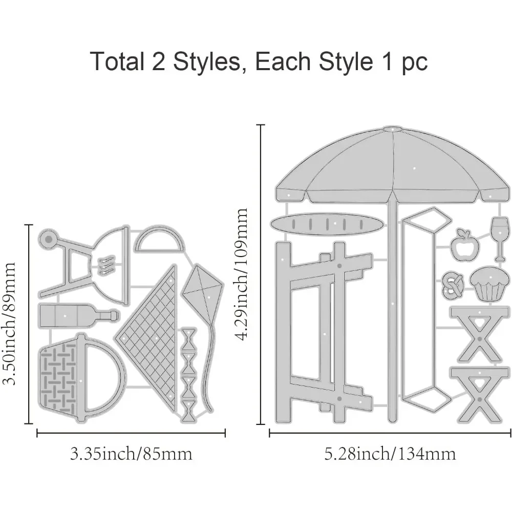 Stół piknikowy wycinanie matryc z motywem piknikowym czerwone wino parasol słoneczny metalowa matryca do chleba tnie wycinki z prezentami urodzinowymi do scrapbookingu